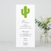 Gele Hart Cactus Fiesta Liefde Trouwmenu Menu (Staand voorkant)