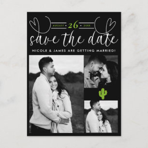 Gele Hart Cactus Fiesta Love Save the Date Aankondigingskaart