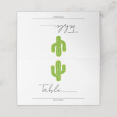 Gele Hart Cactus Fiesta Love Tafelnummer Plaatskaartje (Buitenkant ongevouwen)