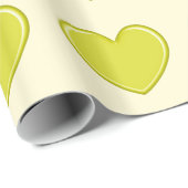 Gele Hart Cadeaupapier (Rol Hoek)