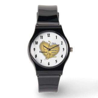 Gele hart geriatrische verpleegkundige horloge