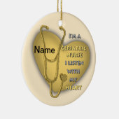 Gele hart geriatrische verpleegkundige keramisch ornament (Rechts)