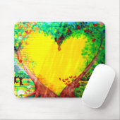 gele hart muismat (Met muis)