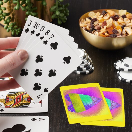 Gele Hart Psychodelisch Pokerkaarten (Insitu)