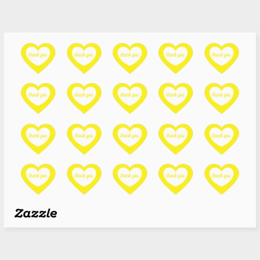 gele hart stickers (vel van 20) van dalDesignNZ (Vel)