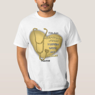 Gele hart uitzonderlijke verpleegkundige t-shirt