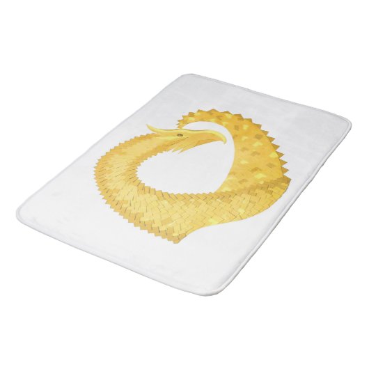 Gele hartdraak op wit badmat (Gekanteld)