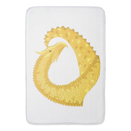 Gele hartdraak op wit badmat (Voorkant Verticaal)