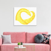Gele hartdraak op wit canvas afdruk (Insitu (Woonkamer))