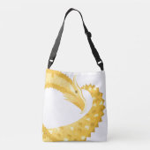 Gele hartdraak op wit crossbody tas (Achterkant)