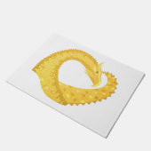 Gele hartdraak op wit deurmat (Schuin)