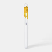Gele hartdraak op wit iPhone 16 hoesje (Linkerkant)
