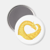 Gele hartdraak op wit magneet (Voorkant / Achterkant)