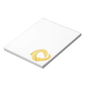 Gele hartdraak op wit notitieblok (Linkerzijde)