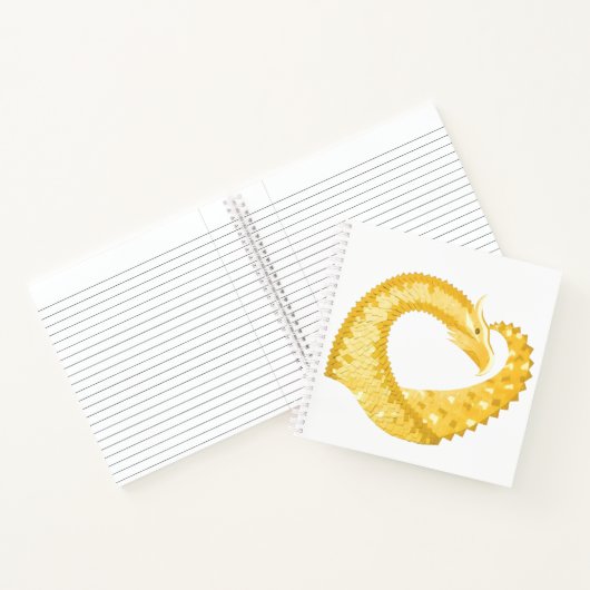 Gele hartdraak op wit notitieboek (Binnen)