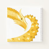 Gele hartdraak op wit notitieboek (Achterkant)