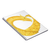 Gele hartdraak op wit notitieboek (Rechterzijde)