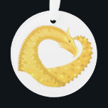 Gele hartdraak op wit ornament<br><div class="desc">Gele hartdraak op wit</div>
