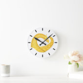 Gele hartdraak op wit ronde klok (Huis)