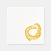 Gele hartdraak op wit servetten (Voorkant)