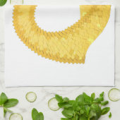 Gele hartdraak op wit theedoek (Gevouwen)