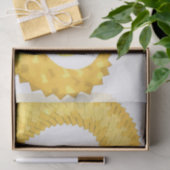 Gele hartdraak op wit tissuepapier (Geschenk)