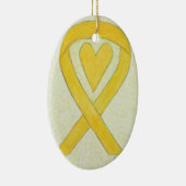 Gele hartebewustwording Ornament voor lint keramis (Rechts)