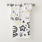 Gele Harten Badhanddoek | Minimaal liefdesdecor Bad Handdoek (Insitu)