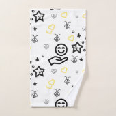 Gele Harten Badhanddoek | Minimaal liefdesdecor Bad Handdoek (Handdoek)