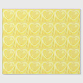 Gele harten met patroonoverlay cadeaupapier (Vlak)