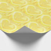 Gele harten met patroonoverlay cadeaupapier (Hoek)