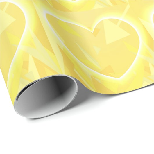 Gele harten met patroonoverlay cadeaupapier (Rol Hoek)