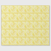 Gele harten met vlinder-overlay cadeaupapier (Vlak)