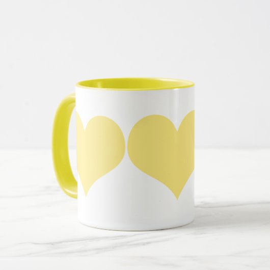 Gele harten mok (Voorkant links)