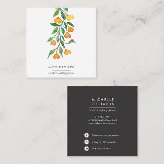 Gele harten | Professionele social media iconen Vierkante Visitekaartje (Voorkant / Achterkant)