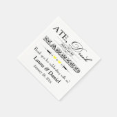 Gele harten, Scrolls Wedding Napkins Servet (Hoek)