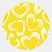 Gele harten Sticker (Voorkant)
