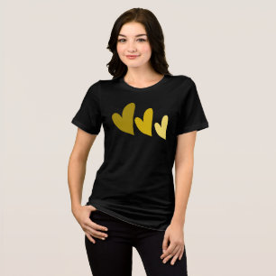 Gele harten Tri-Blend shirt