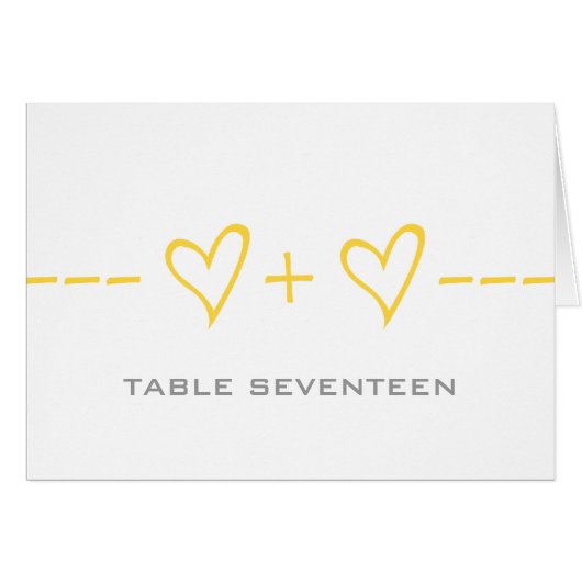 Gele hartenvergelijking Tabelnummer Kaart (Voorkant Horizontaal)