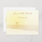 Gele hartslag Sla de datum op Aankondigingskaart (Voorkant / Achterkant)