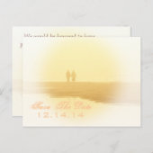 Gele hartslag Sla de datum op Aankondigingskaart (Voorkant / Achterkant)