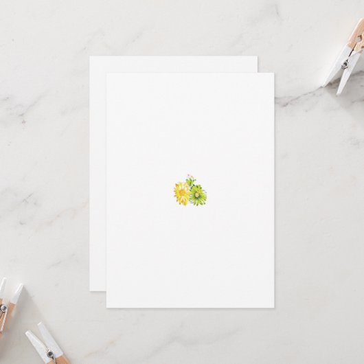 Gele Hawaiiaanse hibiscus clip art met gestileerde Kaart (Voorkant / Achterkant in situ)