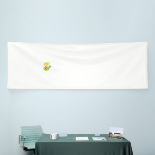 Gele Hawaiiaanse hibiscus clip art met gestileerde Spandoek