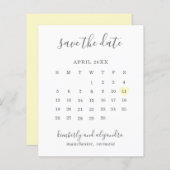 Gele Heart Calender Budget Weddenschap Save the Da (Voorkant / Achterkant)