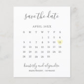 Gele Heart Calender Budget Weddenschap Save the Da (Voorkant)