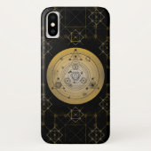 Gele heilige geometriecirkel met alchemisch patroo Case-Mate iPhone case (Achterkant)