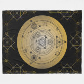 Gele heilige geometriecirkel met alchemisch patroo fleece deken (Voorkant (Horizontaal))