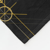 Gele heilige geometriecirkel met alchemisch patroo fleece deken (Hoek)