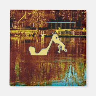 Gele hengst die een bad neemt magneet