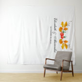 Gele herfst achtergrond. Herfst bruiloft achtergro Wandkleed (In Situ (horizontaal))